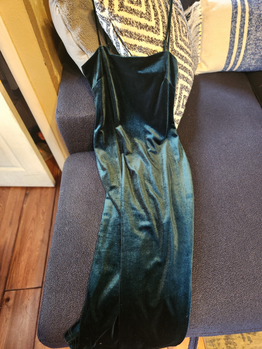 Windsor Deep Teal Velvet Maxi Slip Dress